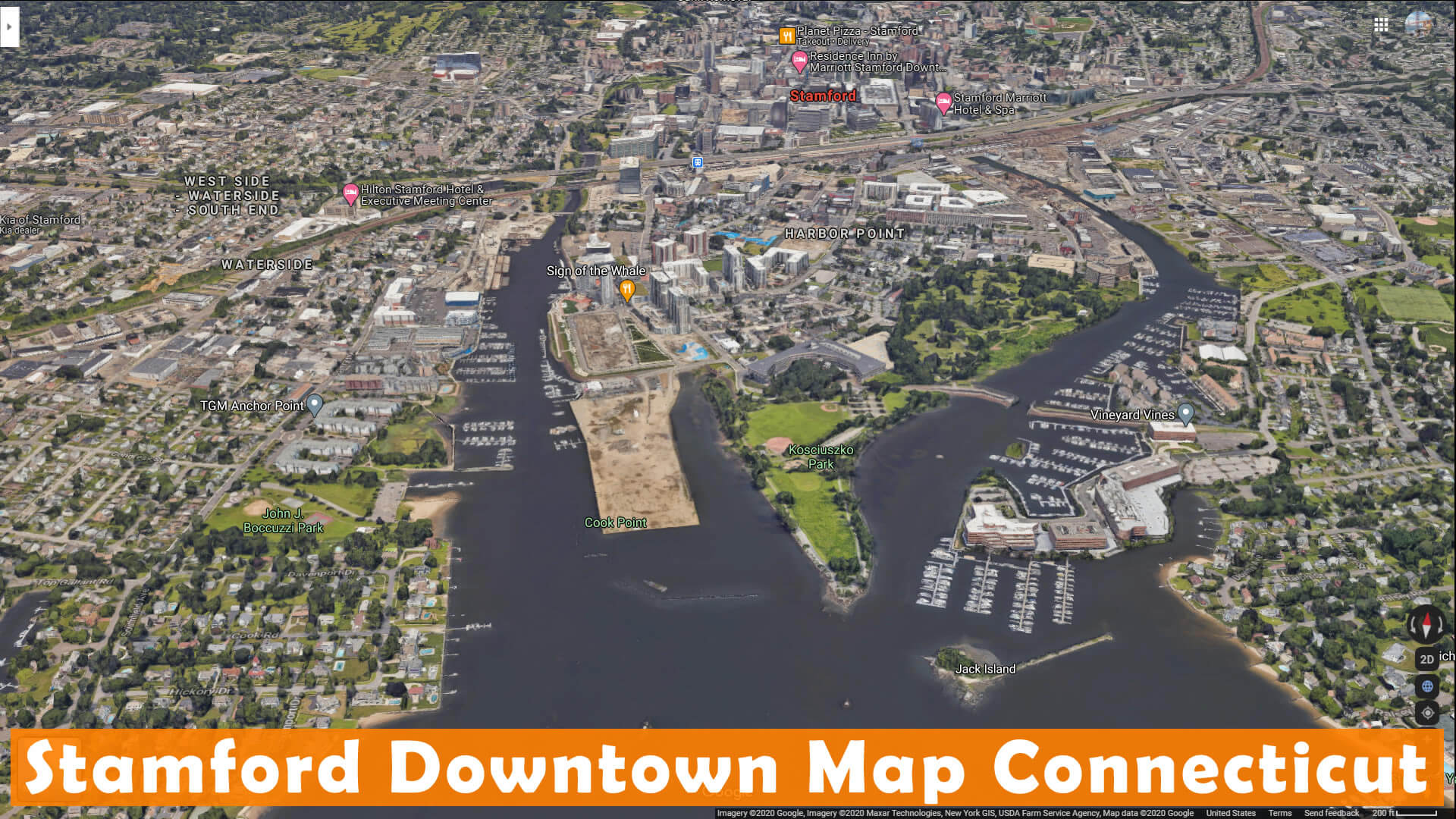 Stamford Downtown Map Connecticut